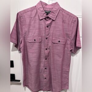 Express Casual Mauve Short SleeveButton-Down Dress Shirt